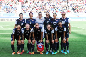 The starters for the US Women's National Soccer team. The US is now 6-0-1 all time versus Russia. Photo by Max Jackson