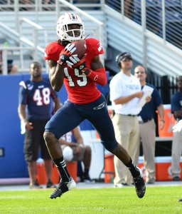 Wide Receiver William Dukes led the Owls last season with 63 catches and 979 receiving yards. Photo by Ryan Murphy.
