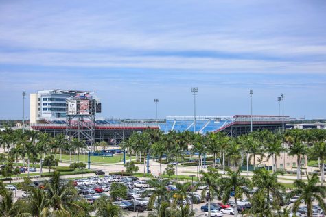 Photo of FAU Stadium. The Owls play all of their home football games at the stadium. Besides the games, expect performances from the cheer team and the FAU Marching band.