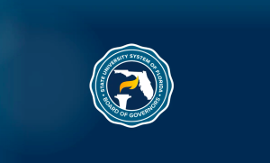 Official logo for the State University System of Florida's Board of Governors. Screenshot courtesy of Julie Leftheris' presentation on Dec. 14, 2023.