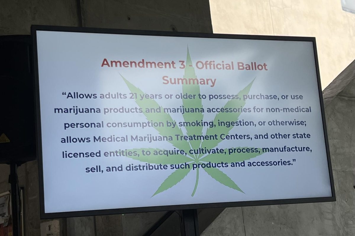 A summary of Amendment 3 on the ballot, shown at the event. 