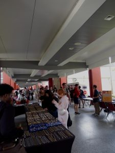 The Breezeway is alive with students promoting their organizations, shopping and walking across campus. 