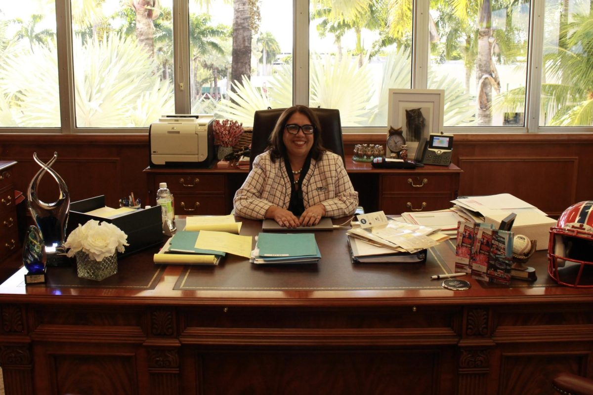 Stacy Volnick at her desk in the Kenneth R. Williams Administration building on Sept. 23.