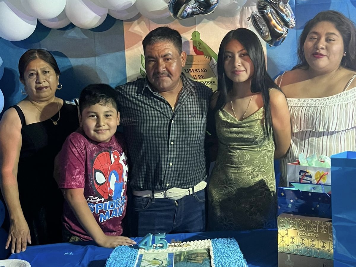 Sheyli Tomas-Sales with her family celebrating her father's birthday.