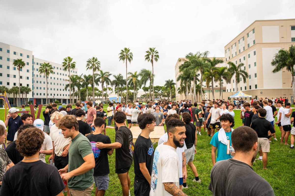 Fraternities and potential members at the IFC pre-rush barbecue on Sept. 4 . 