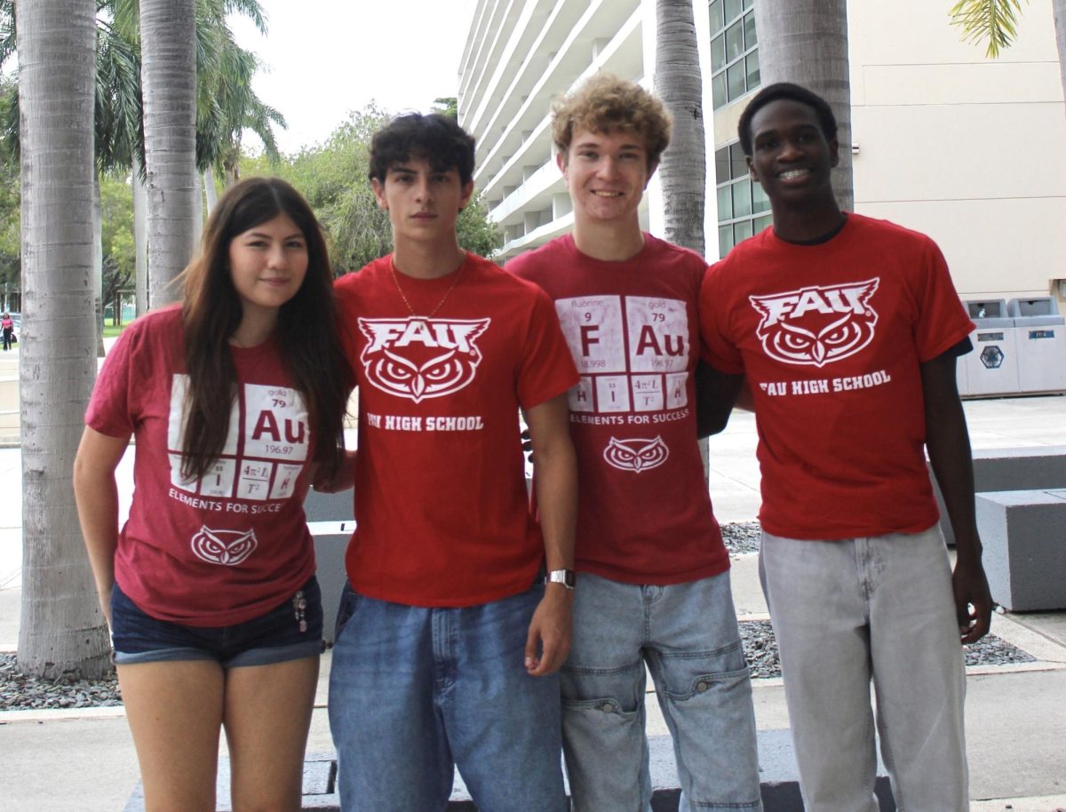 FAUHS Juniors pictured (left to right), Kylie Hamburger, Danilo Carmona, Leon Roberts and FAUHS Senior Nicholas Ostheimer.