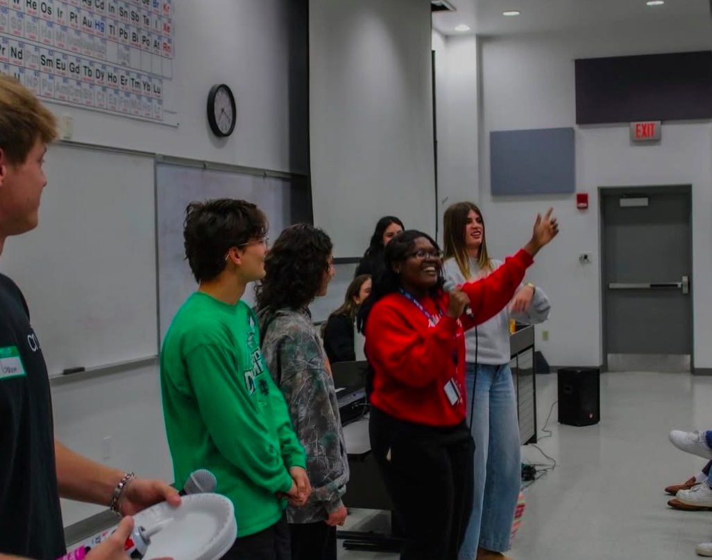 Cru members gathered at a Weekly Bible Study in General North on FAU's Boca Raton campus