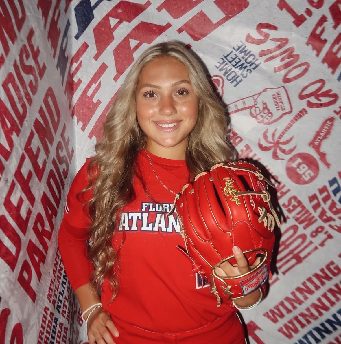 Infielder Kiley Channel during FAU softball's media day.