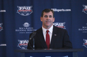 FAU's new head football coach Charlie Partridge. Photo by Tico Baze 