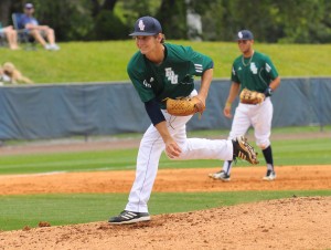 Starting pitcher Jeremy Strawn faced 12 batters and played up until the third inning before being taken out for Bo Logan. The Owls lost to longtime rival FIU 12-1 in Sunday's game. Photo by Michelle Friswell.