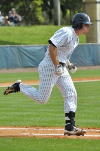 Outfielder Corey Keller led the Saturday noon game against Cincinnati with four hits and three RBIs to win the game 2-9. Photo by Michelle Friswell.