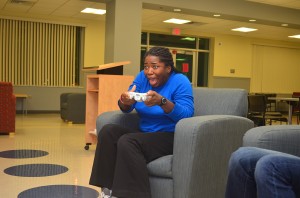 Deoacia Ingram, senior biology major, playing a round of Call of Duty: Black Ops during a Friday session at FAU's Gaming League.
