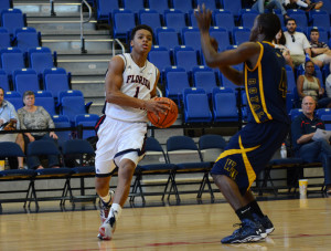 D'Andre Johnson drives to the rim versus Georgia Southern. Photo by Michelle Friswell