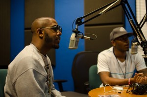 Marques Houston in an interview with Owl Radio Station Manager Korey Mitchell and DJ Samore. Photo by Max Jackson.