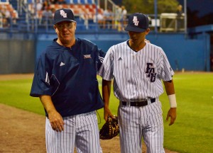 Catcher Levi Meyer collected one hit in four at bats during Friday's game against Alabama. Photo by Michelle Friswell.