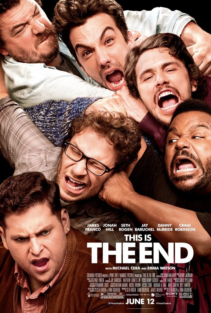 Six actors must survive the apocalyptic world outside while trying not to kill one another in “This Is The End,” a movie starring Seth Rogen and James Franco, now playing. Art courtesy of Sony Pictures Entertainment. 