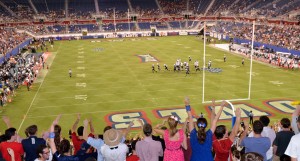 Beginning in 2014, FAU Stadium will host the Boca Raton Bowl, an annual contest between teams from the Mid-American Conference, American Athletic Conference, and FAU’s conference, Conference-USA. Photo by Ryan Murphy.