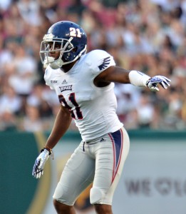 FAU cornerback DJ Smith will try to hold down a pass-happy Marshall offense. The Owls and Thundering Herd square off on Saturday at FAU Stadium. Photo by Ryan Murphy.